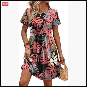 Maxi Maternity Dress Loose Fit Empire Waist Casual Spring Summer Pockets